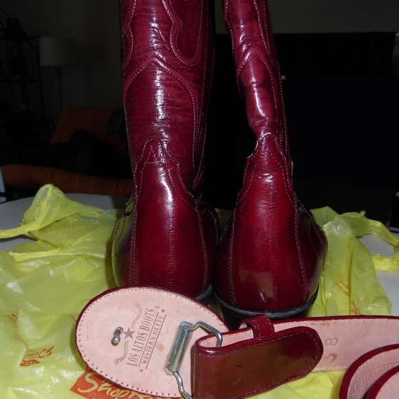 Los Altos Shoes Men Eel Skin Cowboy Boots And Belt Poshmark